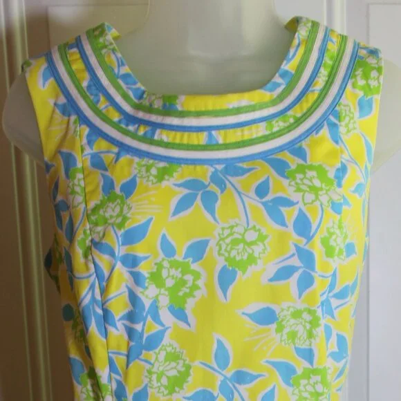The Lilly Vintage Lilly Pulitzer Dress Yellow Blue Green White Size 12